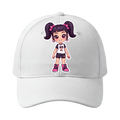 Funzi Stories Black Hair Girl Cap White Front