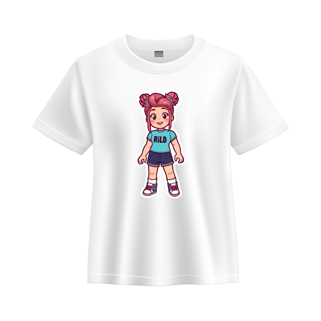 Funzi Stories — Pink Hair Girl (RiLD) T-Shirt