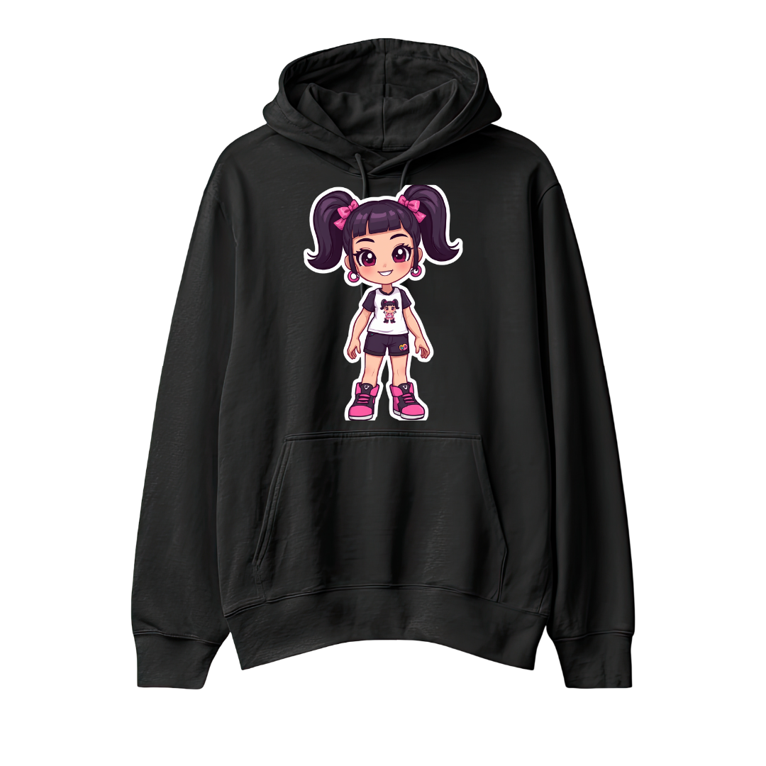 Funzi Stories — Black Hair Girl Hoodie
